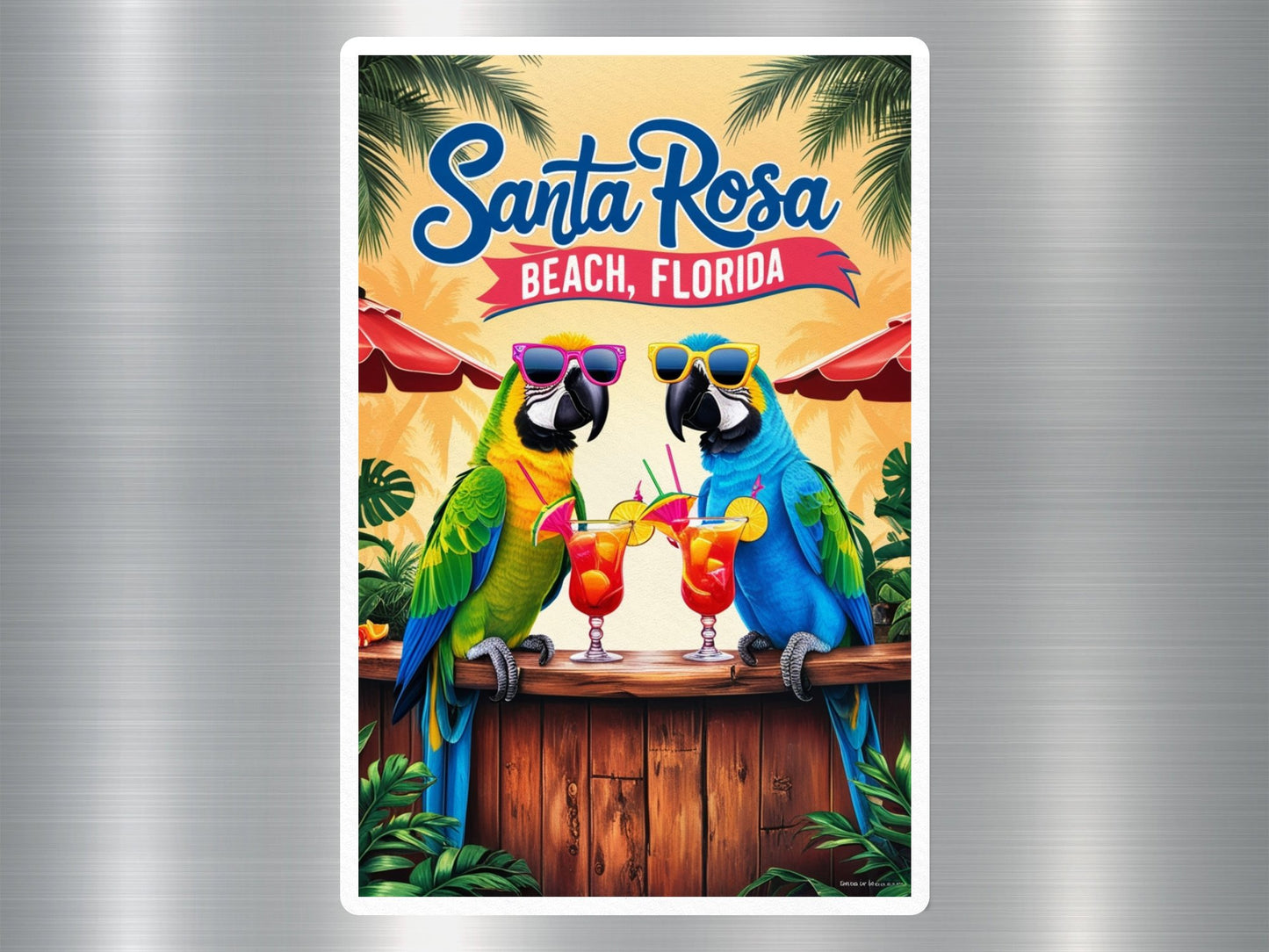 Santa Rosa Beach Florida Parrots Sticker