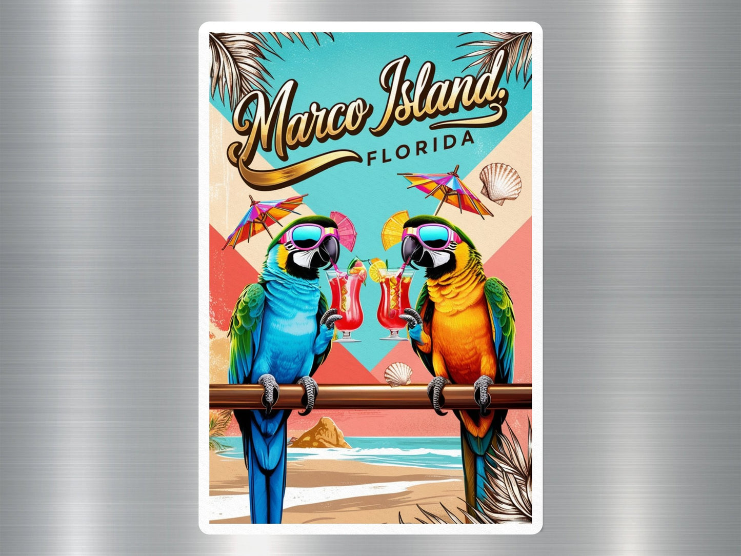 Marco Island Florida Parrots Sticker