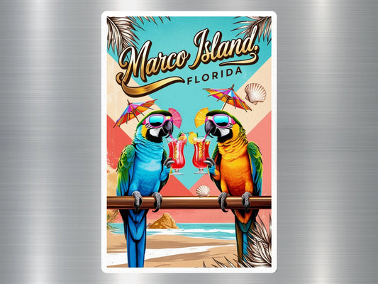 Marco Island Florida Parrots Sticker