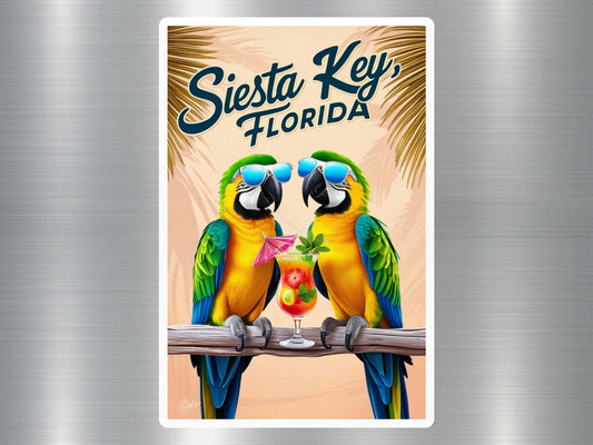 Siesta Key Florida Parrots Sticker