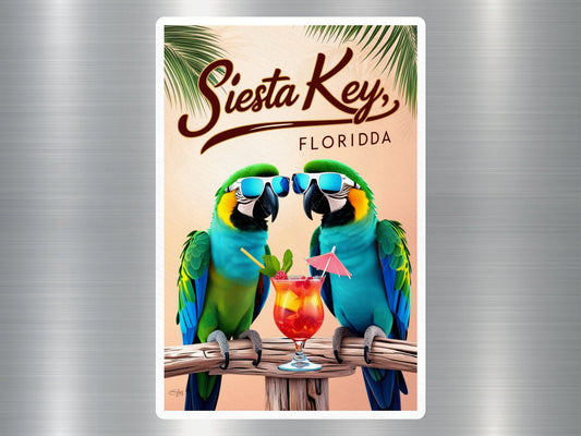 Siesta Key Florida Parrots Sticker