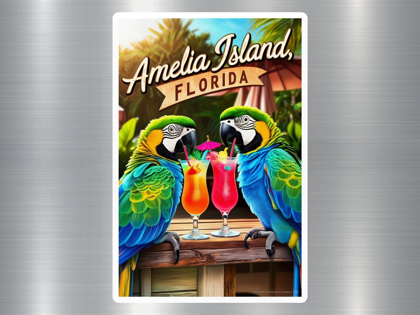 Amelia Island Florida Parrots Sticker