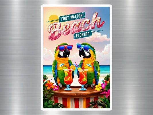 Fort Walton Beach Florida Parrots Sticker