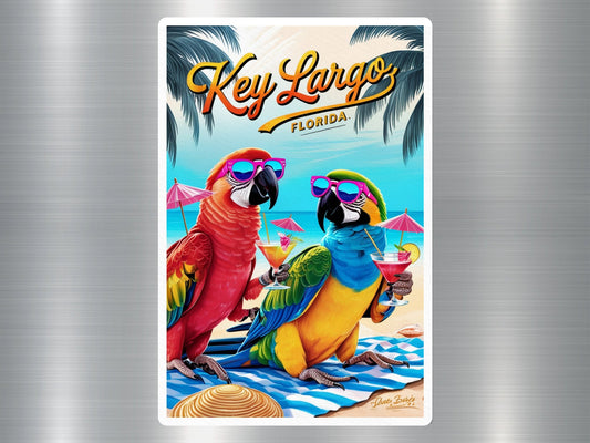 Key Largo Florida Parrots Sticker