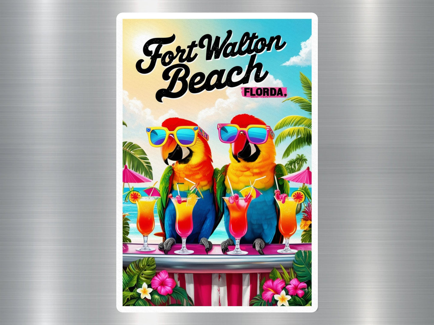 Fort Walton Beach Florida Parrots Sticker