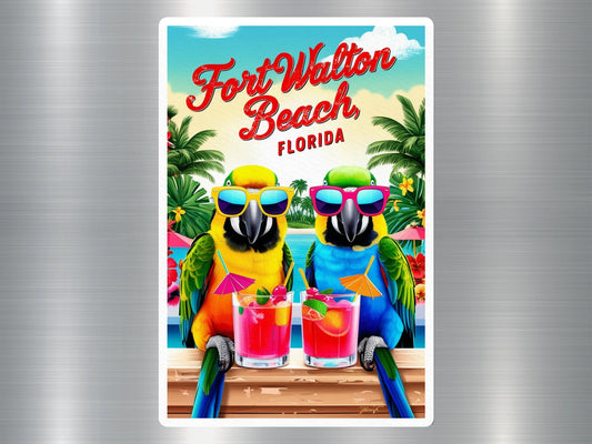 Fort Walton Beach Florida Parrots Sticker