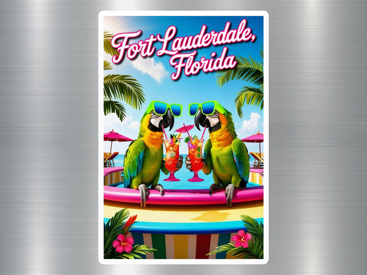 Fort Lauderdale Florida Parrots Sticker