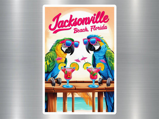 Jacksonville Beach Florida Parrots Sticker