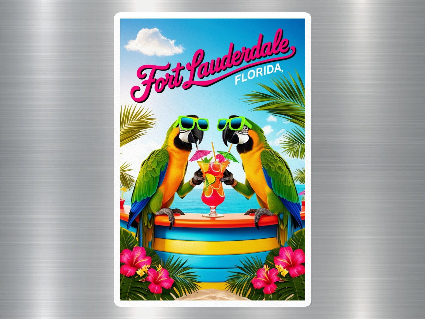 Fort Lauderdale Florida Parrots Sticker