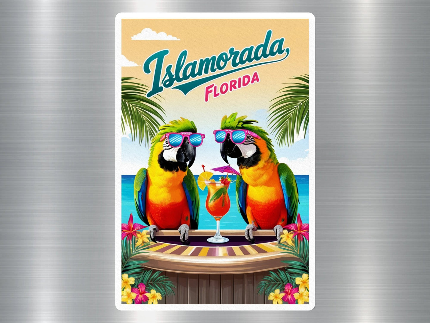 Islamorada Florida Parrots Sticker