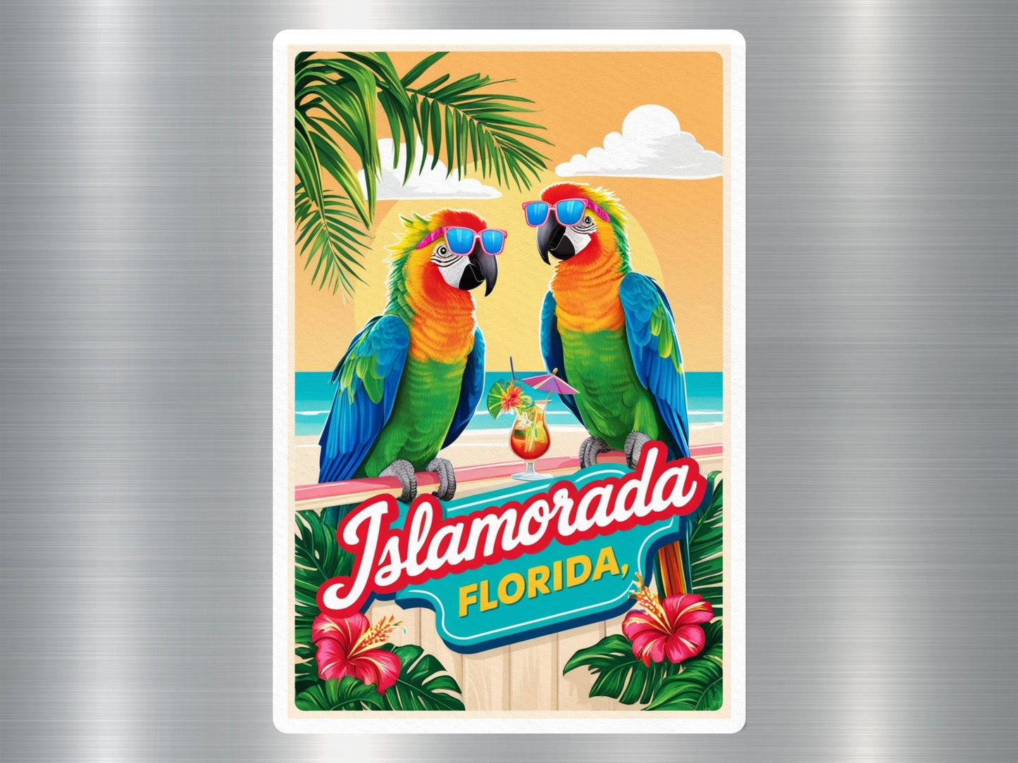 Islamorada Florida Parrots Sticker