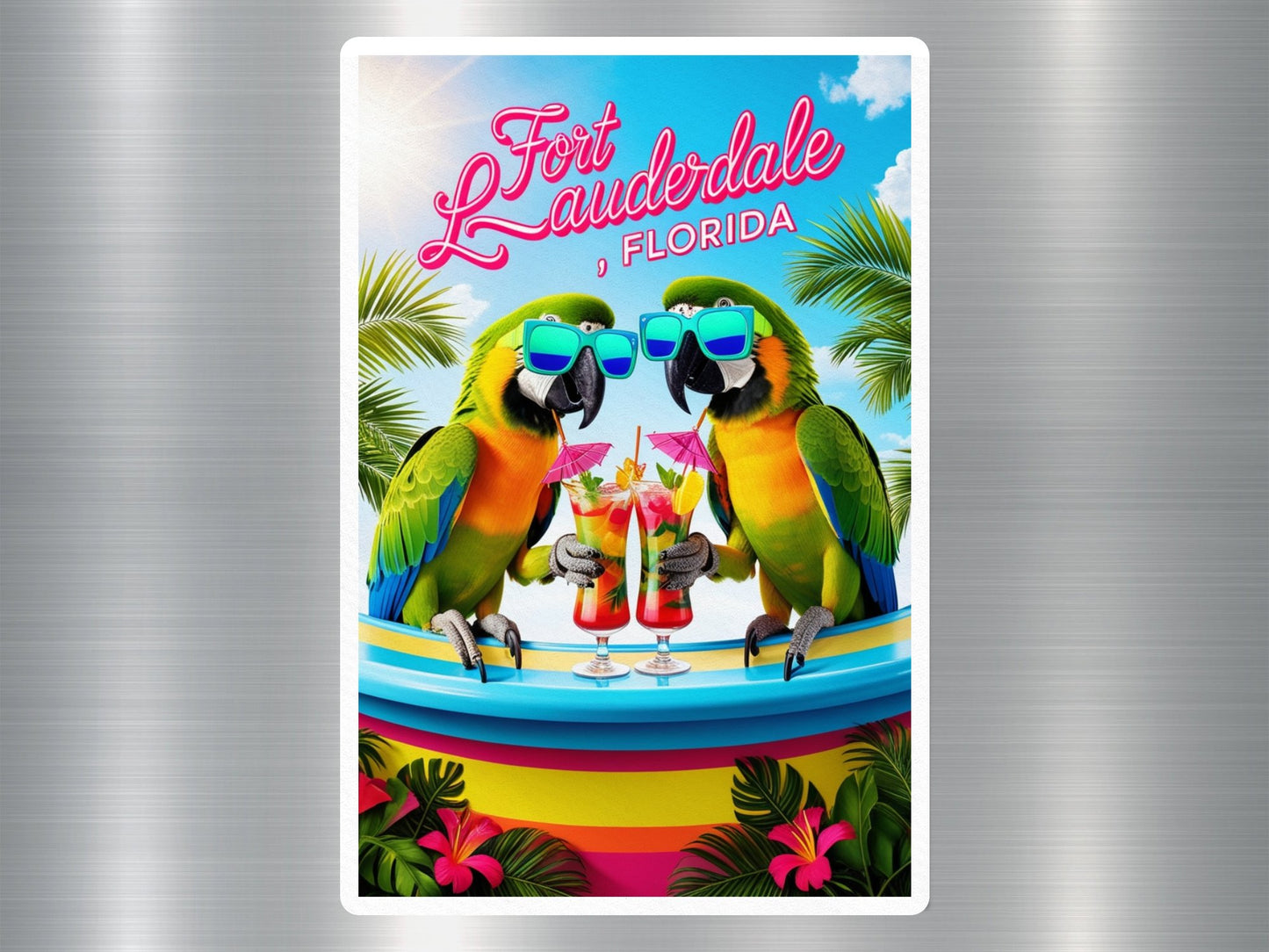 Fort Lauderdale Florida Parrots Sticker