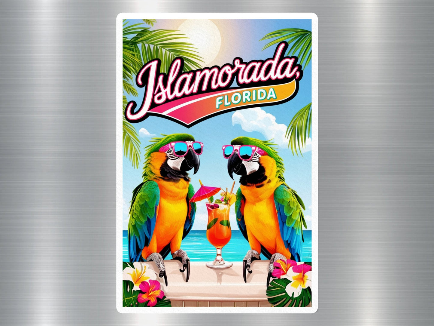 Islamorada Florida Parrots Sticker