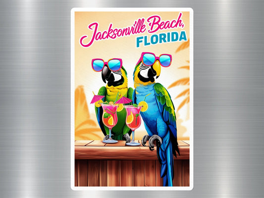 Jacksonville Beach Florida Parrots Sticker