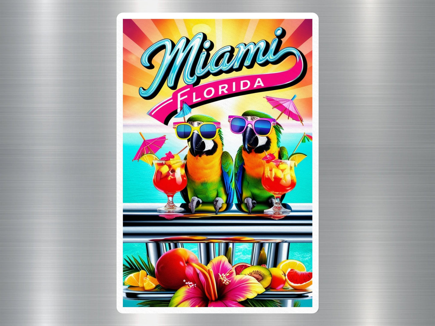 Miami Florida Parrots Sticker