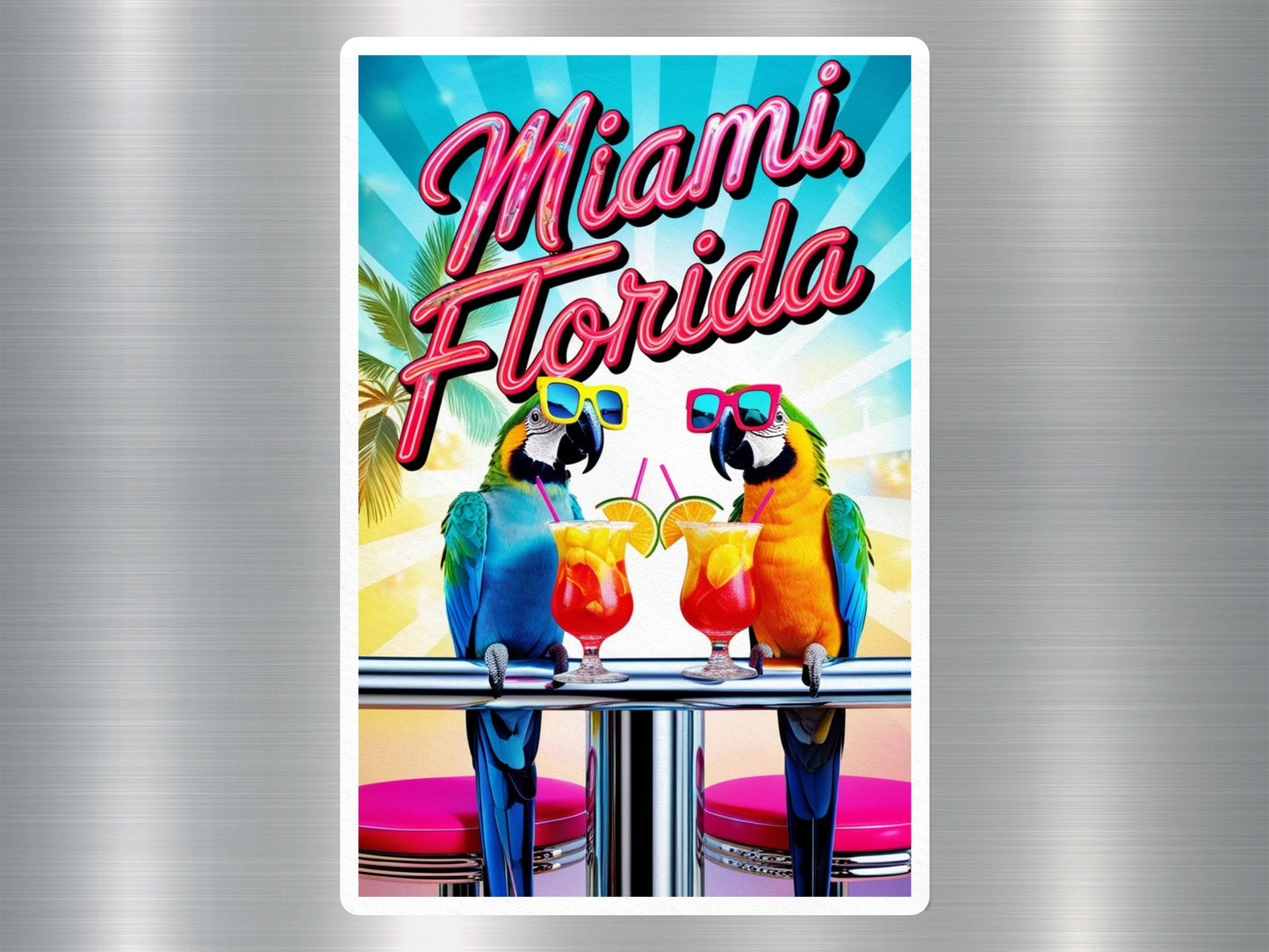 Miami Florida Parrots Sticker