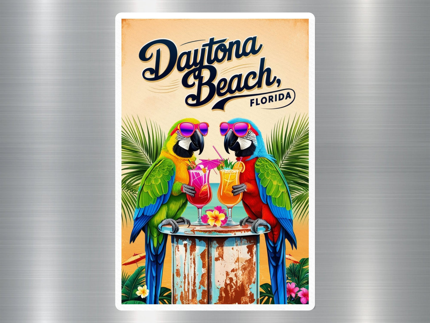 Daytona Beach Florida Parrots Sticker