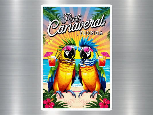 Port Canaveral Florida Parrots Sticker