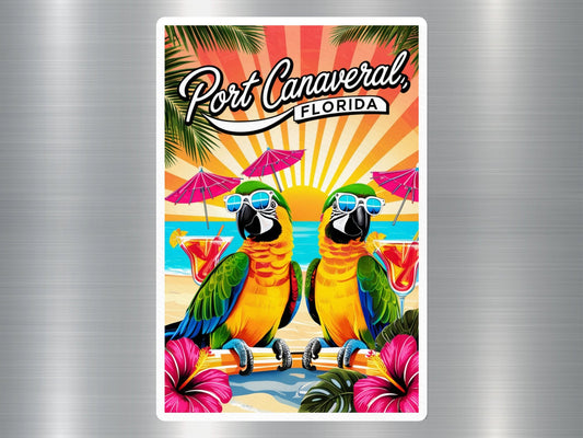 Port Canaveral Florida Parrots Sticker