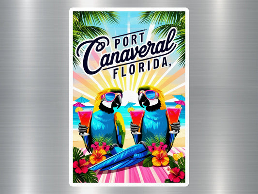 Port Canaveral Florida Parrots Sticker