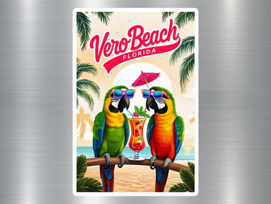 Vero Beach Florida Parrots Sticker