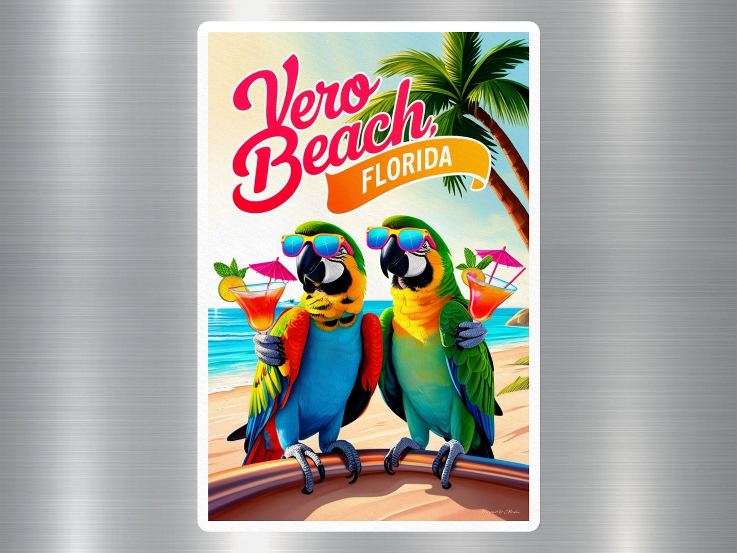 Vero Beach Florida Parrots Sticker