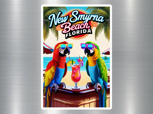 New Smyrna Beach Florida Parrots Sticker