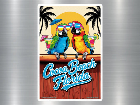 Cocoa Beach Florida Parrots Sticker