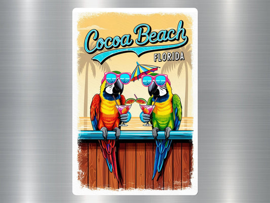 Cocoa Beach Florida Parrots Sticker