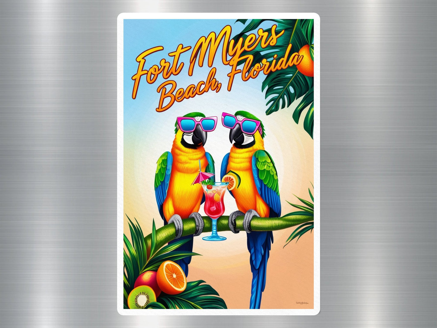 Wholesale Fort Myers Beach Florida Parrots Sticker