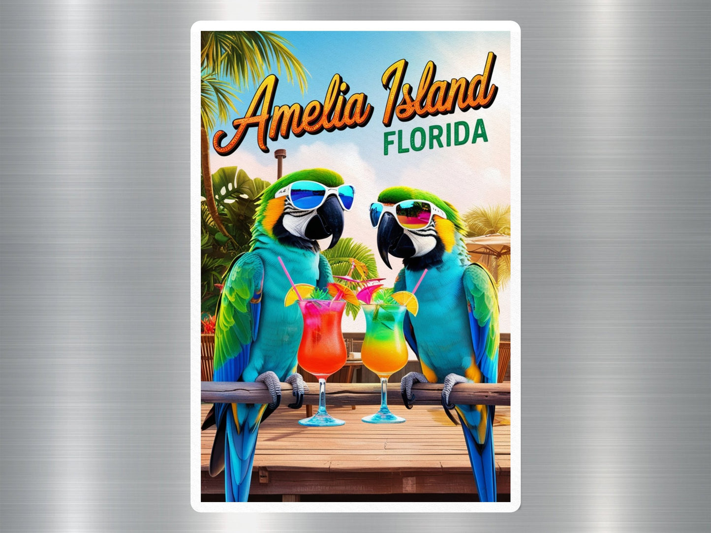 Wholesale Amelia Island Florida Parrots Sticker