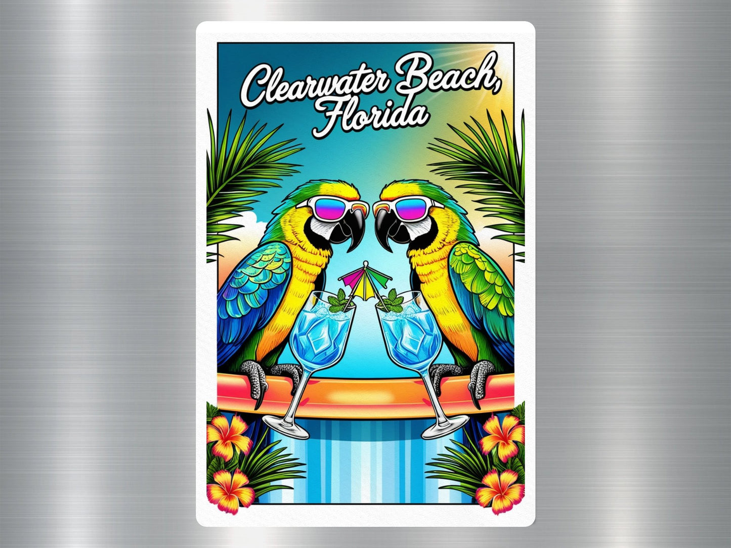 Wholesale Clearwater Beach Florida Parrots Sticker