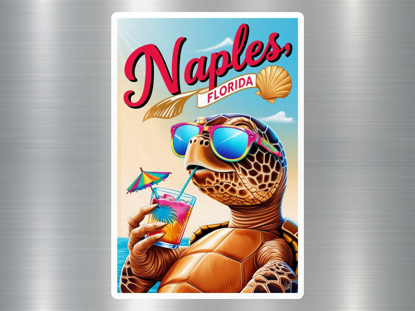 Naples Florida Turtle Sticker