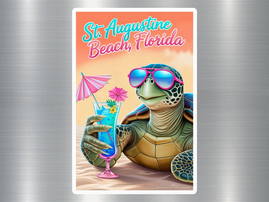 St. Augustine Beach Florida Turtle Sticker