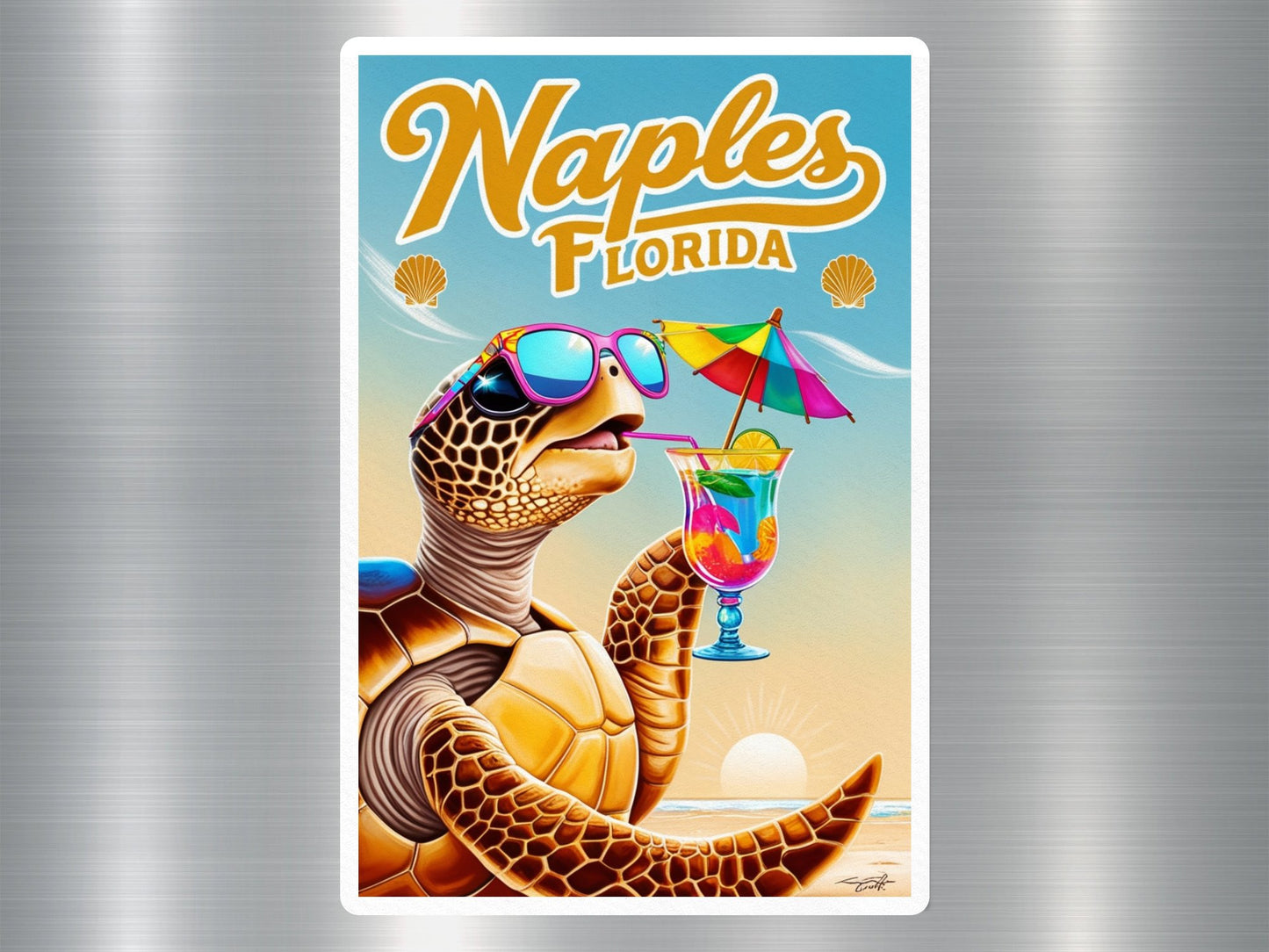 Naples Florida Turtle Sticker