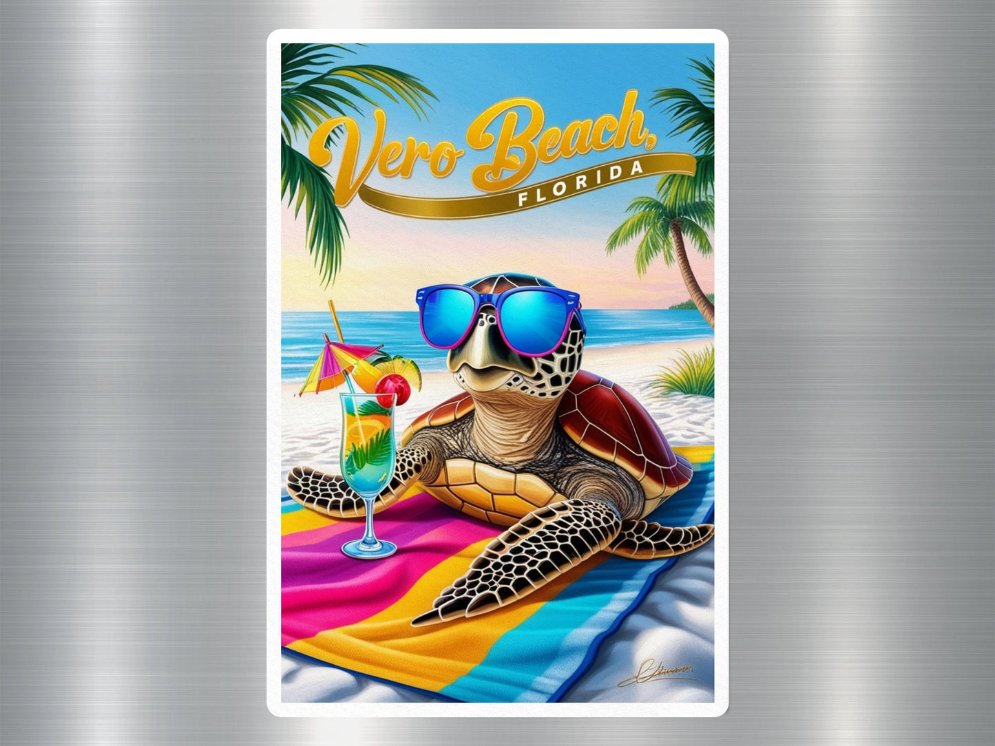 Vero Beach Florida Turtle Sticker