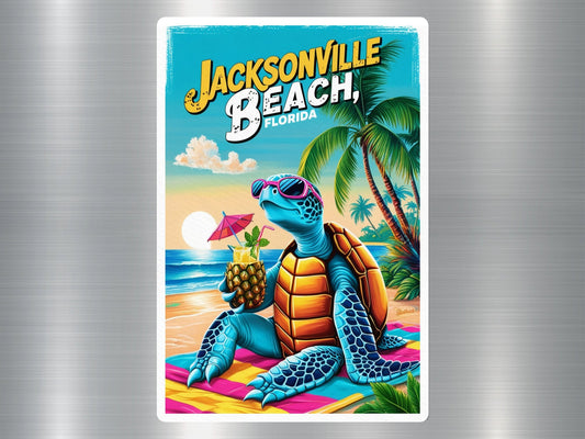 Jacksonville Beach Florida Turtle Sticker