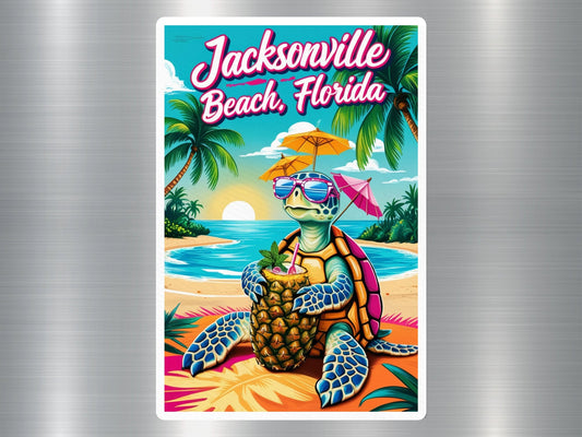 Jacksonville Beach Florida Turtle Sticker