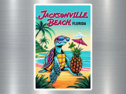 Jacksonville Beach Florida Turtle Sticker