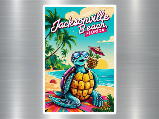 Jacksonville Beach Florida Turtle Sticker