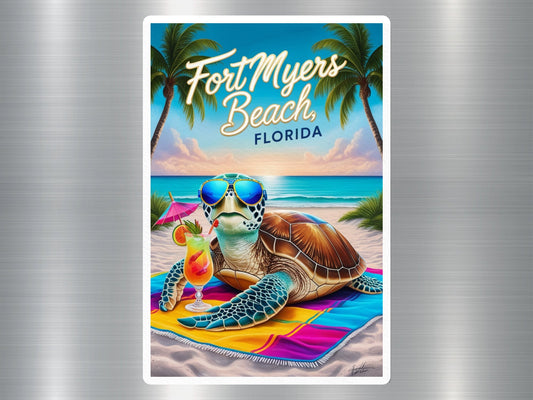 Fort Myers Beach Florida Turtle Sticker