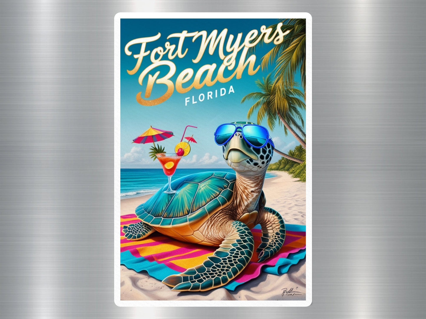 Fort Myers Beach Florida Turtle Sticker