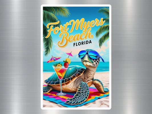 Fort Myers Beach Florida Turtle Sticker