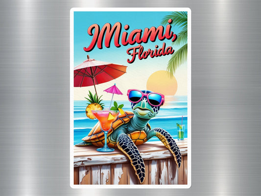 Miami Florida Turtle Sticker