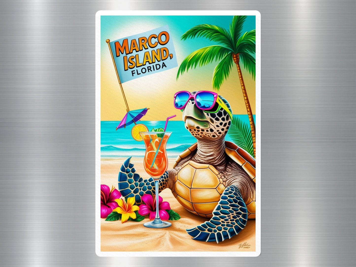 Marco Island Florida Turtle Sticker