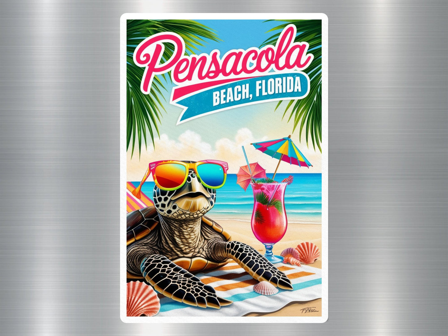 Pensacola Beach Florida Turtle Sticker