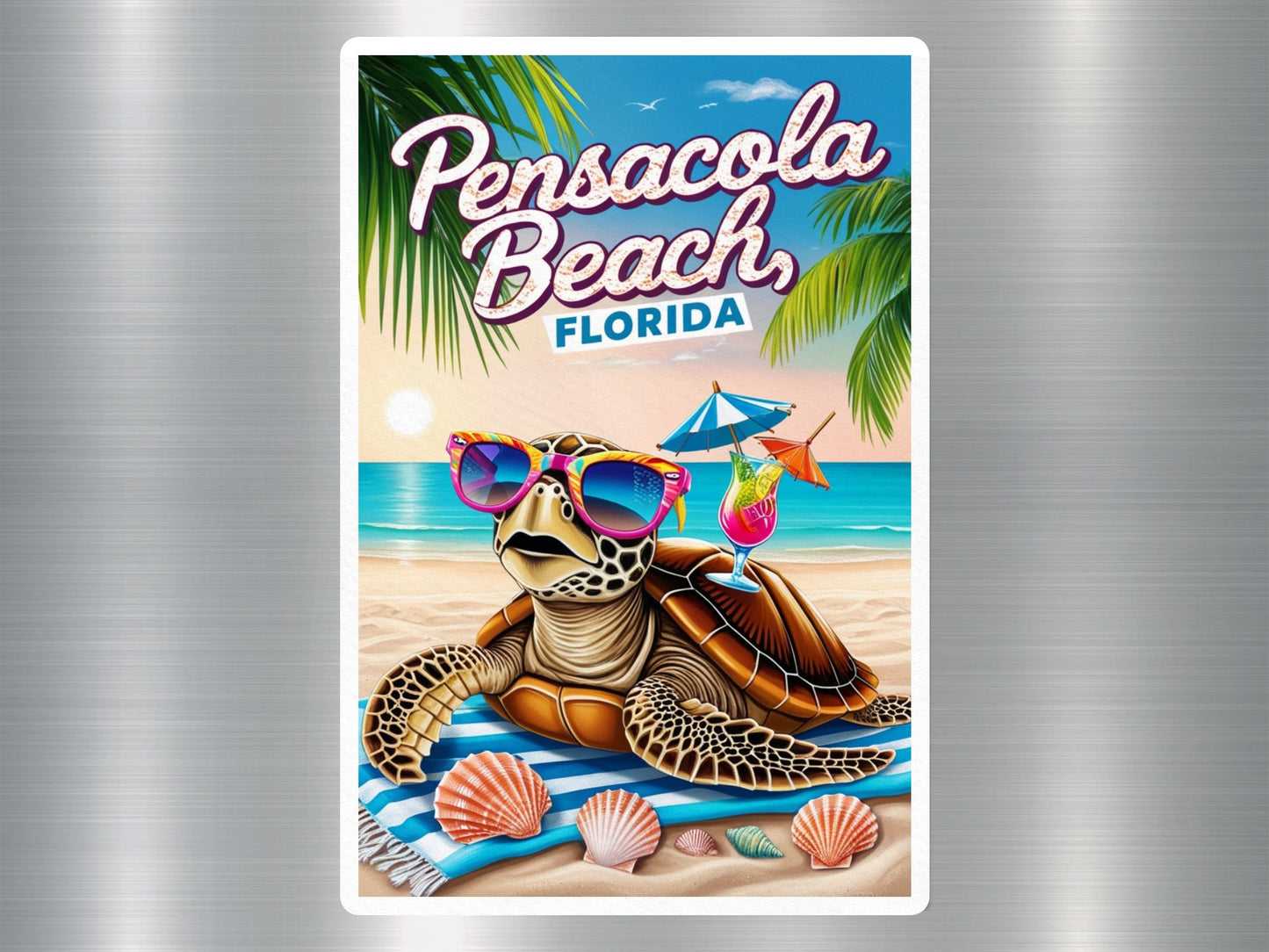 Pensacola Beach Florida Turtle Sticker