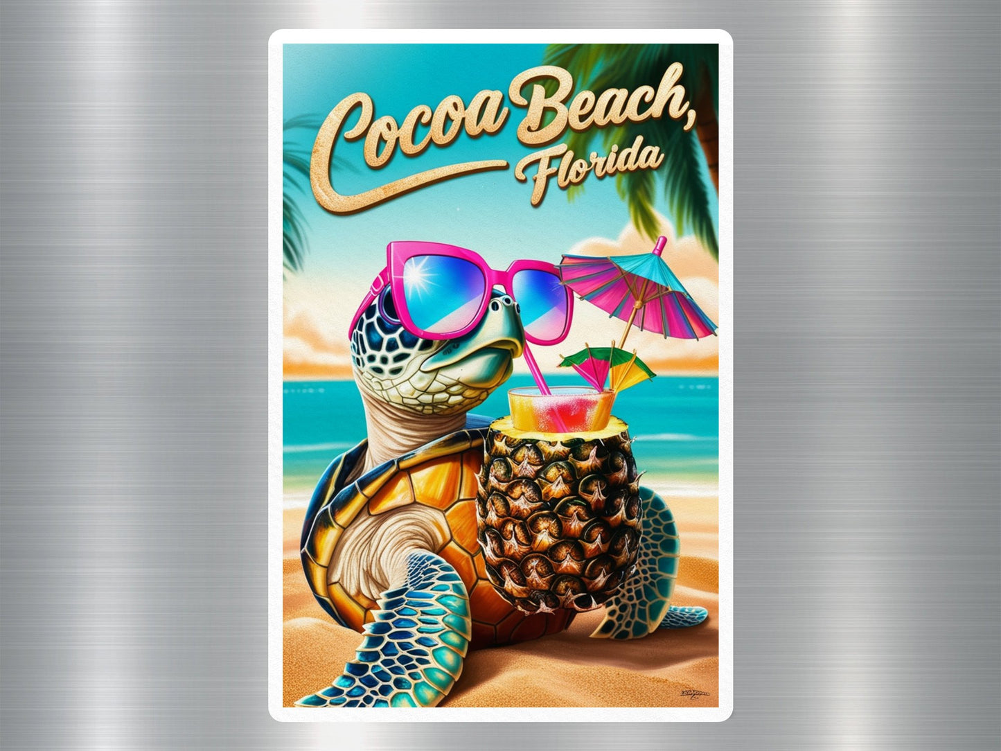 Cocoa Beach Florida Turtle Sticker