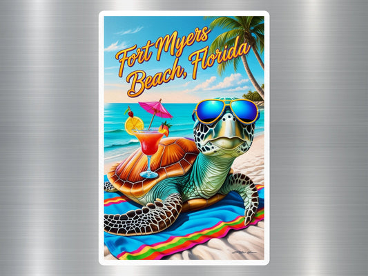 Fort Myers Beach Florida Turtle Sticker