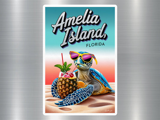 Amelia Island Florida Turtle Sticker